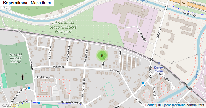 Koperníkova - mapa firem