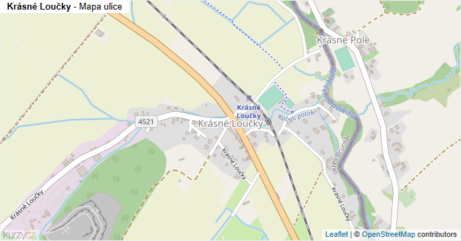 Krásné Loučky - mapa ulice