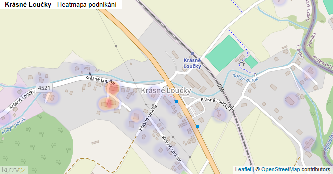 Krásné Loučky - mapa podnikání