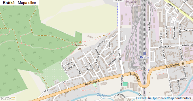 Krátká - mapa ulice