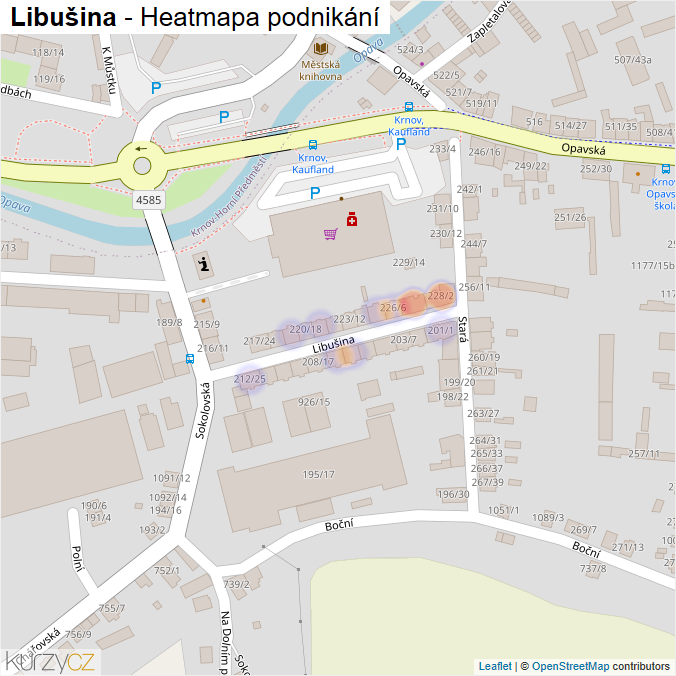 Mapa Libušina - Firmy v ulici.