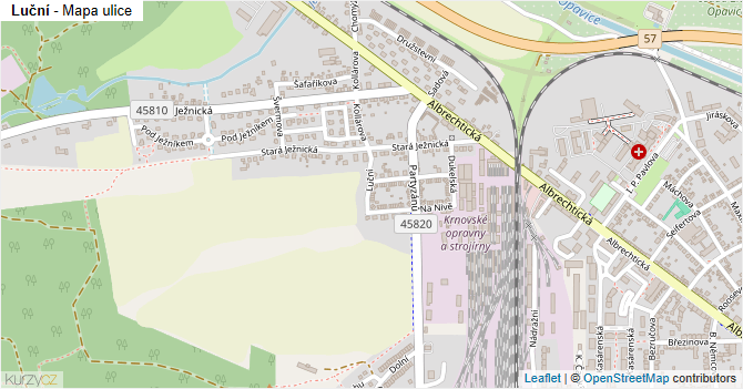 Luční - mapa ulice