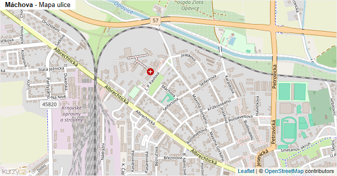 Máchova - mapa ulice