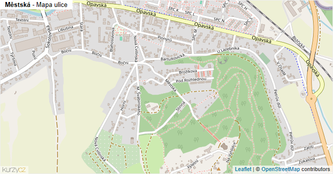 Městská - mapa ulice