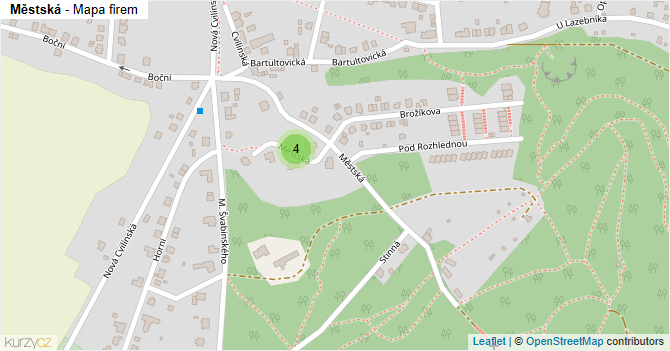 Městská - mapa firem
