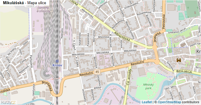 Mikulášská - mapa ulice