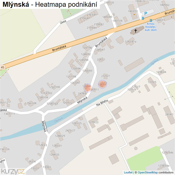 Mapa Mlýnská - Firmy v ulici.