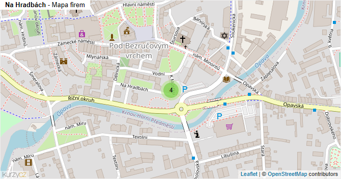 Na Hradbách - mapa firem