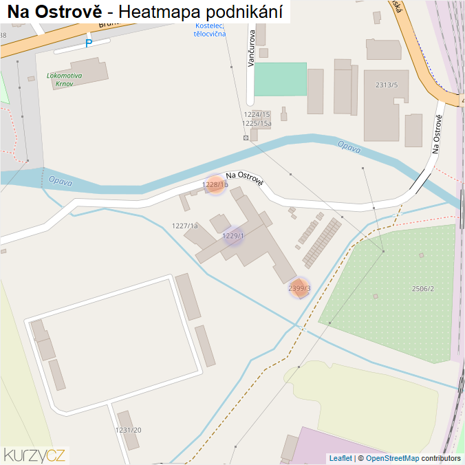 Mapa Na Ostrově - Firmy v ulici.