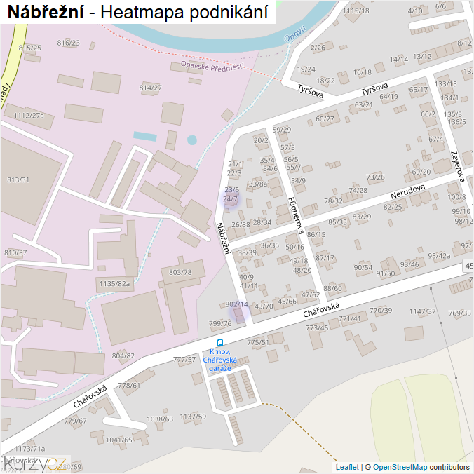 Mapa Nábřežní - Firmy v ulici.