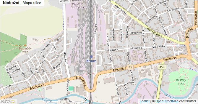 Nádražní - mapa ulice