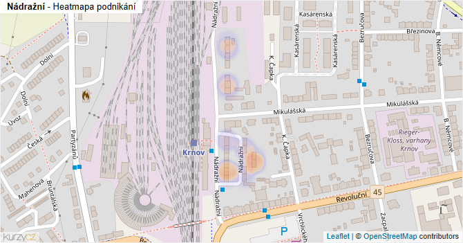 Nádražní - mapa podnikání