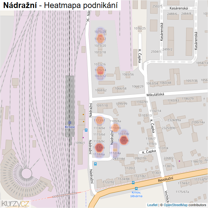 Mapa Nádražní - Firmy v ulici.