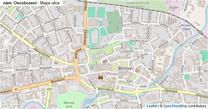nám. Osvobození - mapa ulice