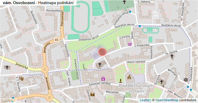 nám. Osvobození - mapa podnikání