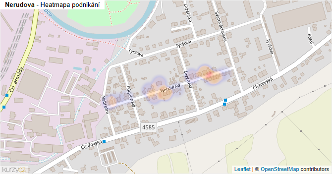 Nerudova - mapa podnikání