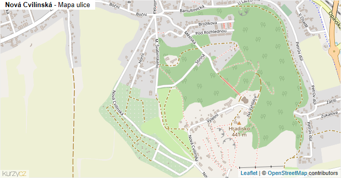 Nová Cvilínská - mapa ulice