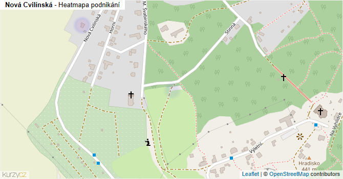 Nová Cvilínská - mapa podnikání