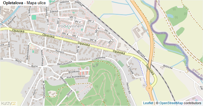 Opletalova - mapa ulice
