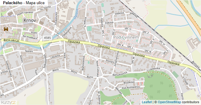 Palackého - mapa ulice