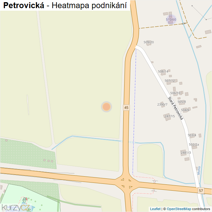 Mapa Petrovická - Firmy v ulici.