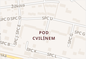 Pod Cvilínem v obci Krnov - mapa části obce