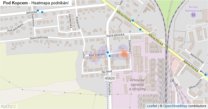 Pod Kopcem - mapa podnikání