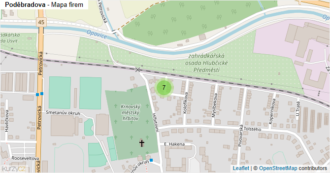 Poděbradova - mapa firem