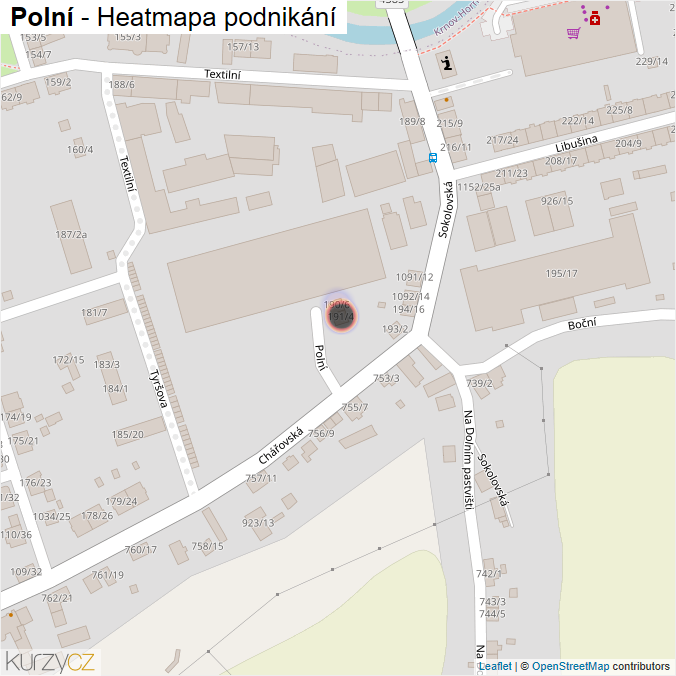 Mapa Polní - Firmy v ulici.