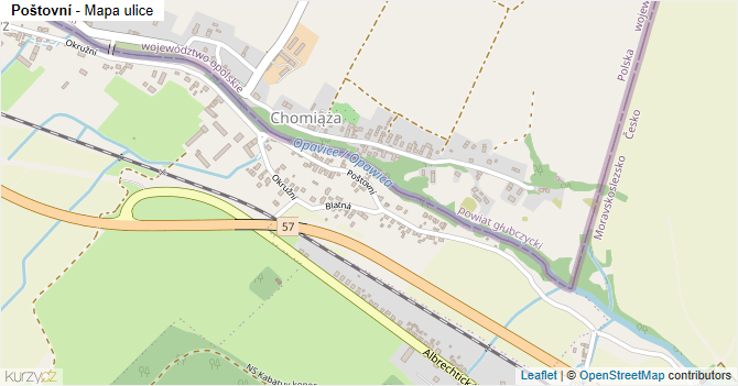 Poštovní - mapa ulice
