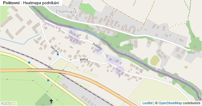 Poštovní - mapa podnikání