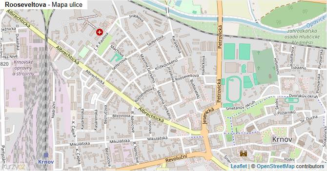 Rooseveltova - mapa ulice