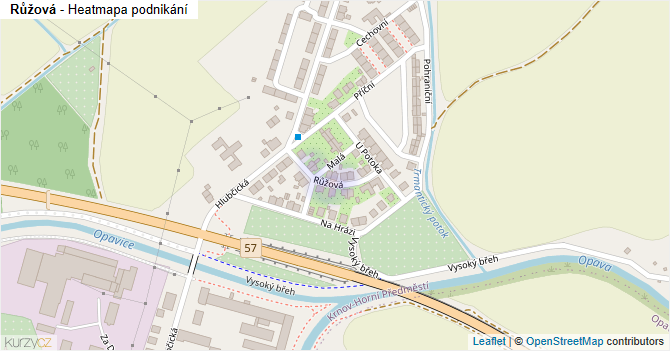 Růžová - mapa podnikání