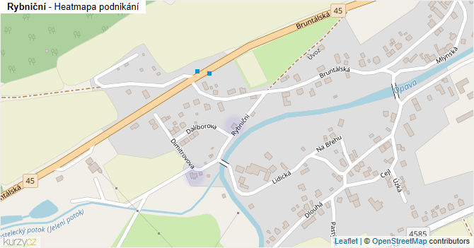 Rybniční - mapa podnikání