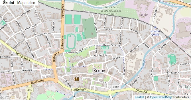 Školní - mapa ulice