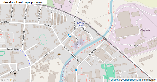 Slezská - mapa podnikání
