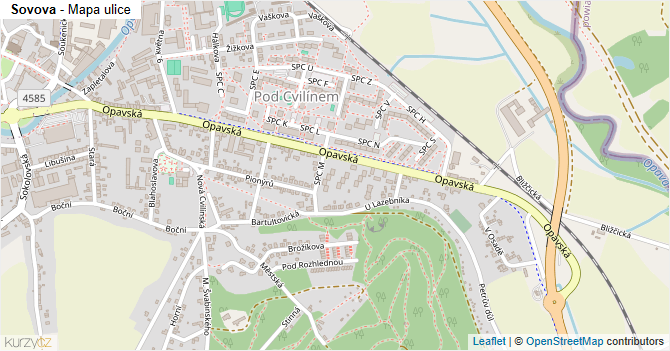 Sovova - mapa ulice