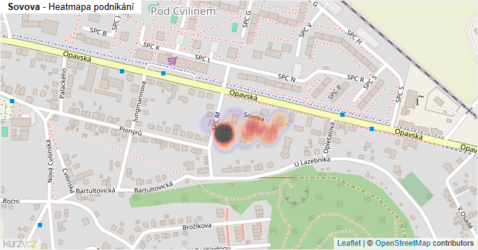 Sovova - mapa podnikání