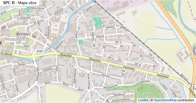 SPC B - mapa ulice