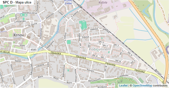 SPC D - mapa ulice