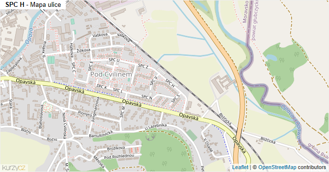 SPC H - mapa ulice