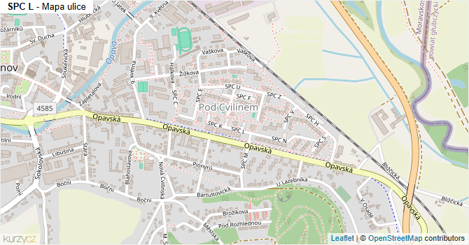 SPC L - mapa ulice