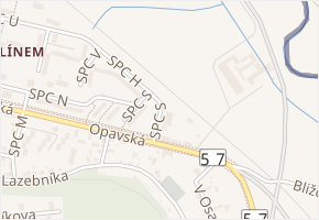 SPC M v obci Krnov - mapa ulice
