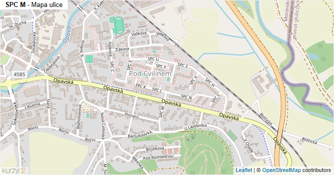 SPC M - mapa ulice