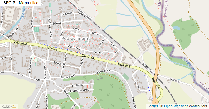 SPC P - mapa ulice