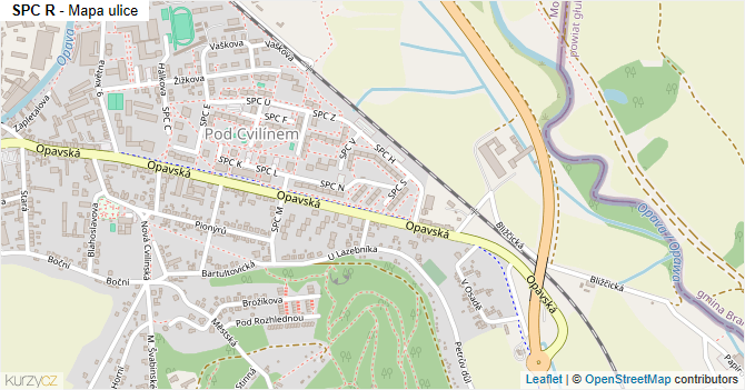 SPC R - mapa ulice