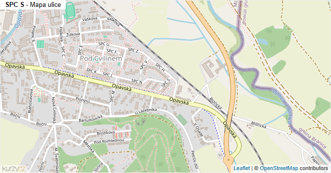 SPC S - mapa ulice