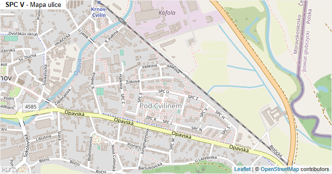 SPC V - mapa ulice