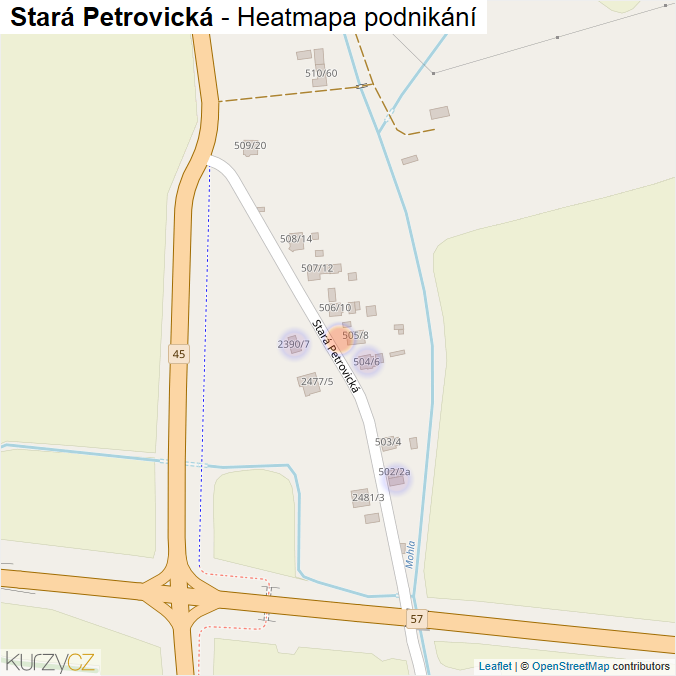 Mapa Stará Petrovická - Firmy v ulici.