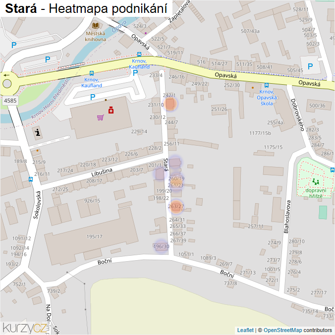 Mapa Stará - Firmy v ulici.